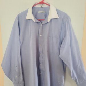 Geoffrey Beene 80's 2 Ply Pinpoint Dress Shirt - L